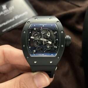 Richard Mille Watch RM055 Black Ceramic Rubber Strap BBR Factory 45mm
