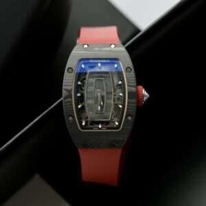 Richard Mille RM07 Carbon Black Red Rubber Strap 36mm