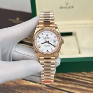 Rolex 1:1 Watch Day-Date Rose Gold White Dial EW Factory 40mm