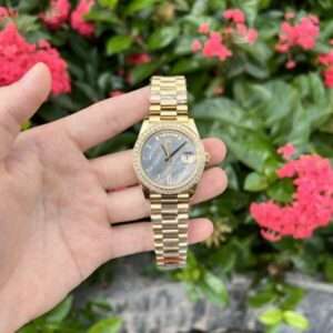 Rolex Day-Date Purple Mother of Pearl Dial Diamond Bezel 40mm