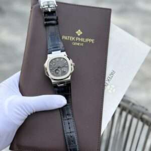 Patek Philippe 1:1 Watch 5712 Gray Dial Leather Strap GRF 40mm