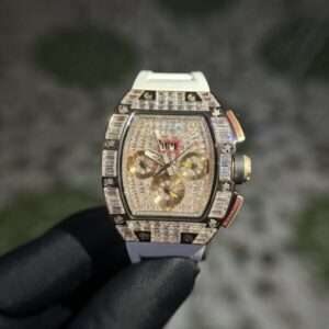 Richard Mille RM011 With Full Diamond Rubber Strap 44mm