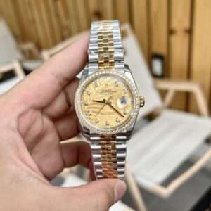 Rolex DateJust Champagne Gold With Stone Jubilee Strap 36-41mm