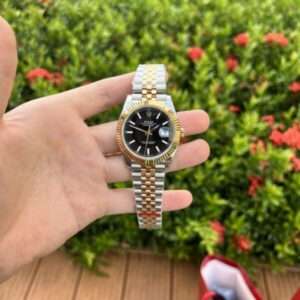 Rolex DateJust Black Dial Demi Strap EW Factory 41mm