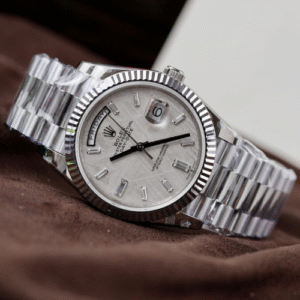 Rolex Day-Date with Meteorite Dial and Moissanite 40mm