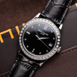 Patek Philippe Calatrava 5298P Watch Black With Stone Bezel 38mm
