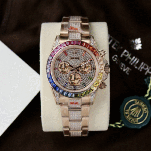 Rolex Daytona Rainbow Full CZ Stones Premium Men’s Watch 40mm