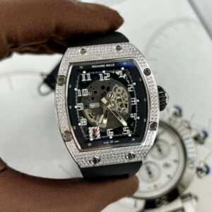 Richard Mille RM 010 Silver With Stone Bezel 40MM