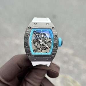 Richard Mille RM055 Full Carbon White Rubber Strap 45mm