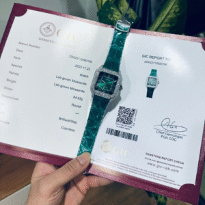Cartier Santos With Green Moissanite