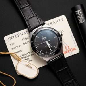 Omega Constellation Black Dial Leather Strap 42mm