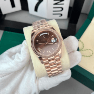 Rolex Day-Date 18K Gold Wrapped Chocolate Dial GM V2 40mm